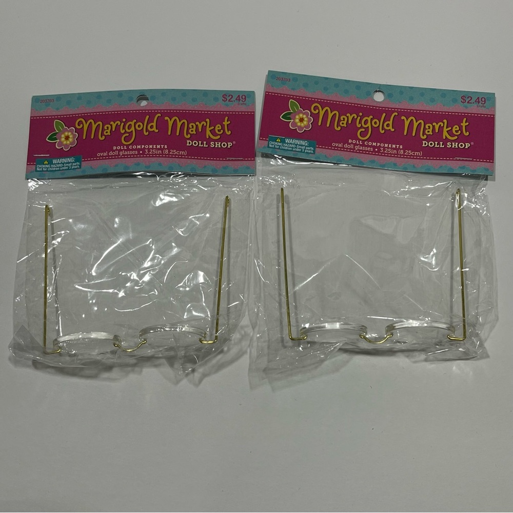 Lot of 2 NWT Marigold Market Doll Shop Oval Doll Glasses - Crafting